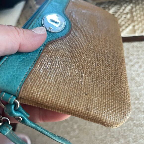 Fossil Key-Per Wristlet teal and beige - Picture 7 of 13